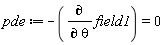 pde := -(diff(field1, theta)) = 0