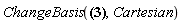 ChangeBasis(-f(r, theta, phi)*_r+(diff(f(r, theta, phi), theta))*_theta = 0, Cartesian)