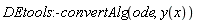 DEtools:-convertAlg(ode, y(x))