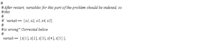variab := [x[1], x[2], x[3], x[4], x[5]]