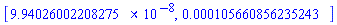 [0.994026002208275e-7, 0.105660856235243e-3]