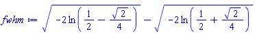 (-2*ln(1/2-(1/4)*2^(1/2)))^(1/2)-(-2*ln(1/2+(1/4)*2^(1/2)))^(1/2)