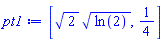 [2^(1/2)*ln(2)^(1/2), 1/4]
