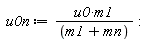 u0n := u0*m1/(m1+mn)