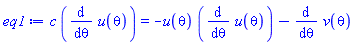 c*(diff(u(theta), theta)) = -u(theta)*(diff(u(theta), theta))-(diff(v(theta), theta))