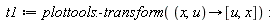 t1 := plottools:-transform(proc (x, u) options operator, arrow; [u, x] end proc)