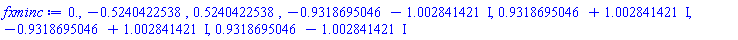0., -.5240422538, .5240422538, -.9318695046-1.002841421*I, .9318695046+1.002841421*I, -.9318695046+1.002841421*I, .9318695046-1.002841421*I