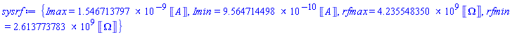 {Imax = 0.1546713797e-8*Units:-Unit(A), Imin = 0.9564714498e-9*Units:-Unit(A), rfmax = 4235548350.*Units:-Unit(`&Omega;`), rfmin = 2613773783.*Units:-Unit(`&Omega;`)}