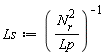 Ls := (N[r]^2/Lp)^(-1)