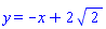 y = -x+2*2^(1/2)