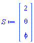 Vector(3, {(1) = 2, (2) = theta, (3) = phi})