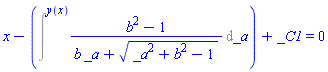 x-Intat((b^2-1)/(b*_a+(_a^2+b^2-1)^(1/2)), _a = y(x))+_C1 = 0
