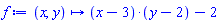 proc (x, y) options operator, arrow; (x-3)*(y-2)-2 end proc