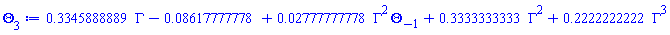 .3345888889*Gamma-0.8617777778e-1+0.2777777778e-1*Gamma^2*Theta[-1]+.3333333333*Gamma^2+.2222222222*Gamma^3