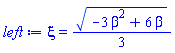 xi = (1/3)*(-3*beta^2+6*beta)^(1/2)