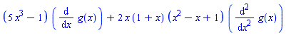 (5*x^3-1)*(diff(g(x), x))+2*x*(1+x)*(x^2-x+1)*(diff(diff(g(x), x), x))