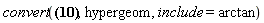 convert(arctan(x^(3/2)), hypergeom, include = arctan)