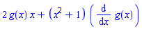 2*g(x)*x+(x^2+1)*(diff(g(x), x))