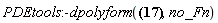PDEtools:-dpolyform(g(x, y) = tan(2*x-y^(1/2)), no_Fn)