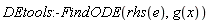 DEtools:-FindODE(rhs(e), g(x))