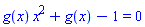 g(x)*x^2+g(x)-1 = 0