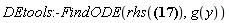 DEtools:-FindODE(rhs(g(x, y) = tan(2*x-y^(1/2))), g(y))