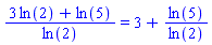 (3*ln(2)+ln(5))/ln(2) = 3+ln(5)/ln(2)