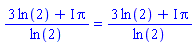 (3*ln(2)+I*Pi)/ln(2) = (3*ln(2)+I*Pi)/ln(2)