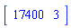 Vector[row](2, {(1) = 17400, (2) = 3})