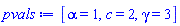 [alpha = 1, c = 2, gamma = 3]