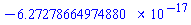 HFloat(-6.2727866497488e-17)