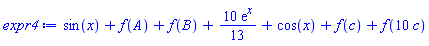 sin(x)+f(A)+f(B)+(10/13)*exp(x)+cos(x)+f(c)+f(10*c)