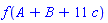 f(A+B+11*c)