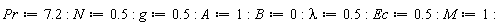 Pr := 7.2; N := .5; g := .5; A := 1; B := 0; lambda := .5; Ec := .5; M := 1