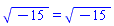 (-15)^(1/2) = (-15)^(1/2)