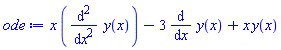 x*(diff(diff(y(x), x), x))-3*(diff(y(x), x))+x*y(x)