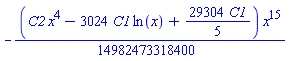 -(1/14982473318400)*(C2*x^4-3024*C1*ln(x)+(29304/5)*C1)*x^15