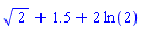 2^(1/2)+1.5+2*ln(2)