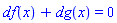 df(x)+dg(x) = 0