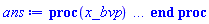 proc (x_bvp) local res, data, solnproc, _ndsol, outpoint, i; option `Copyright (c) 2000 by Waterloo Maple Inc. All rights reserved.`; _EnvDSNumericSaveDigits := Digits; Digits := 15; if _EnvInFsolve = true then outpoint := evalf[_EnvDSNumericSaveDigits](x_bvp) else outpoint := evalf(x_bvp) end if; data := Array(1..4, {(1) = proc (outpoint) local X, Y, YP, yout, errproc, L, V, i; option `Copyright (c) 2000 by Waterloo Maple Inc. All rights reserved.`; X := Vector(13, {(1) = .0, (2) = .3648083980208248, (3) = .739453123146836, (4) = 1.1294231031240023, (5) = 1.5404396951722952, (6) = 1.9674194416734547, (7) = 2.4067451277606597, (8) = 2.850771504517652, (9) = 3.2971678108063687, (10) = 3.7442923732839364, (11) = 4.191663594165653, (12) = 4.620140941040035, (13) = 5.0}, datatype = float[8], order = C_order); Y := Matrix(13, 3, {(1, 1) = .0, (1, 2) = 1.0, (1, 3) = -1.2249064035636923, (2, 1) = .294194453432655, (2, 2) = .6396128765313516, (2, 3) = -.7836115514965457, (3, 1) = .48635488180500724, (3, 2) = .40415085049570865, (3, 3) = -.49534834686074514, (4, 1) = .6116367675260377, (4, 2) = .250541601628673, (4, 3) = -.3073631245893844, (5, 1) = .6925060924519302, (5, 2) = .15125045647457197, (5, 3) = -.18593456512252354, (6, 1) = .7427378377645504, (6, 2) = 0.893905555320538e-1, (6, 3) = -.110380533553483, (7, 1) = .7730294979143654, (7, 2) = 0.51843487043024994e-1, (7, 3) = -0.6463752743281678e-1, (8, 1) = .7906832855559992, (8, 2) = 0.29654107059807183e-1, (8, 3) = -0.3774106284132804e-1, (9, 1) = .8007523087394047, (9, 2) = 0.1661644456196504e-1, (9, 3) = -0.22098378262475696e-1, (10, 1) = .8063158313666053, (10, 2) = 0.8938405451087109e-2, (10, 3) = -0.1307531449846363e-1, (11, 1) = .8092030889605896, (11, 2) = 0.4352616339821983e-2, (11, 3) = -0.7907830531921609e-2, (12, 1) = .810440946160643, (12, 2) = 0.1626507257535621e-2, (12, 3) = -0.5077258781403503e-2, (13, 1) = .8107323262402987, (13, 2) = .0, (13, 3) = -0.3612766608982084e-2}, datatype = float[8], order = C_order); YP := Matrix(13, 3, {(1, 1) = 1.0, (1, 2) = -1.2249064035636923, (1, 3) = 1.5, (2, 1) = .6396128765313516, (2, 2) = -.7836115514965457, (2, 3) = .9594452421864268, (3, 1) = .40415085049570865, (3, 2) = -.49534834686074514, (3, 3) = .6063284218940224, (4, 1) = .250541601628673, (4, 2) = -.3073631245893844, (4, 3) = .37603648294155106, (5, 1) = .15125045647457197, (5, 2) = -.18593456512252354, (5, 3) = .2272627479658001, (6, 1) = 0.893905555320538e-1, (6, 2) = -.110380533553483, (6, 3) = .13466974800716747, (7, 1) = 0.51843487043024994e-1, (7, 2) = -0.6463752743281678e-1, (7, 3) = 0.7857620604810917e-1, (8, 1) = 0.29654107059807183e-1, (8, 2) = -0.3774106284132804e-1, (8, 3) = 0.4554764716317479e-1, (9, 1) = 0.1661644456196504e-1, (9, 2) = -0.22098378262475696e-1, (9, 3) = 0.26279655923937467e-1, (10, 1) = 0.8938405451087109e-2, (10, 2) = -0.1307531449846363e-1, (10, 3) = 0.1509193089776011e-1, (11, 1) = 0.4352616339821983e-2, (11, 2) = -0.7907830531921609e-2, (11, 3) = 0.8594294332320503e-2, (12, 1) = 0.1626507257535621e-2, (12, 2) = -0.5077258781403503e-2, (12, 3) = 0.4930717565329715e-2, (13, 1) = .0, (13, 2) = -0.3612766608982084e-2, (13, 3) = 0.29289866770633205e-2}, datatype = float[8], order = C_order); errproc := proc (x_bvp) local outpoint, X, Y, yout, L, V, i; option `Copyright (c) 2000 by Waterloo Maple Inc. All rights reserved.`; Digits := 15; outpoint := evalf(x_bvp); X := Vector(13, {(1) = .0, (2) = .3648083980208248, (3) = .739453123146836, (4) = 1.1294231031240023, (5) = 1.5404396951722952, (6) = 1.9674194416734547, (7) = 2.4067451277606597, (8) = 2.850771504517652, (9) = 3.2971678108063687, (10) = 3.7442923732839364, (11) = 4.191663594165653, (12) = 4.620140941040035, (13) = 5.0}, datatype = float[8], order = C_order); Y := Matrix(13, 3, {(1, 1) = .0, (1, 2) = .0, (1, 3) = 0.1273975608644069e-9, (2, 1) = -0.9699958654485496e-7, (2, 2) = 0.11898009711795105e-6, (2, 3) = -0.14531470840848373e-6, (3, 1) = -0.10320306463506545e-6, (3, 2) = 0.12691811465663893e-6, (3, 3) = -0.154678061248875e-6, (4, 1) = -0.7871067918956964e-7, (4, 2) = 0.9744291713856059e-7, (4, 3) = -0.11818172410834043e-6, (5, 1) = -0.4865437588049475e-7, (5, 2) = 0.613589205139654e-7, (5, 3) = -0.7358044074399424e-7, (6, 1) = -0.21030326071357806e-7, (6, 2) = 0.28453569331208245e-7, (6, 3) = -0.3288511507213022e-7, (7, 1) = -0.12272437930054753e-8, (7, 2) = 0.5323548042522246e-8, (7, 3) = -0.4173055146179112e-8, (8, 1) = 0.9931557233651253e-8, (8, 2) = -0.7035041293820884e-8, (8, 3) = 0.11351363226824974e-7, (9, 1) = 0.14250962440952772e-7, (9, 2) = -0.10817614549677532e-7, (9, 3) = 0.1640579916342742e-7, (10, 1) = 0.14719058046583237e-7, (10, 2) = -0.965367179587185e-8, (10, 3) = 0.15469412664652983e-7, (11, 1) = 0.13753746410766736e-7, (11, 2) = -0.6455085789179595e-8, (11, 3) = 0.12146772829413411e-7, (12, 1) = 0.1268333027160663e-7, (12, 2) = -0.2912324487441674e-8, (12, 3) = 0.8508819311976027e-8, (13, 1) = 0.12136283725856026e-7, (13, 2) = .0, (13, 3) = 0.5688098437791177e-8}, datatype = float[8], order = C_order); if not type(outpoint, 'numeric') then if outpoint = "start" or outpoint = "left" then return X[1] elif outpoint = "right" then return X[13] elif outpoint = "order" then return 6 elif outpoint = "error" then return HFloat(1.54678061248875e-7) elif outpoint = "errorproc" then error "this is already the error procedure" elif outpoint = "rawdata" then return [3, 13, [f(x), diff(f(x), x), diff(diff(f(x), x), x)], X, Y] else return ('procname')(x_bvp) end if end if; if outpoint < X[1] or X[13] < outpoint then error "solution is only defined in the range %1..%2", X[1], X[13] end if; V := array([1 = 4, 2 = 0]); if Digits <= trunc(evalhf(Digits)) then L := Vector(4, 'datatype' = 'float'[8]); yout := Vector(3, 'datatype' = 'float'[8]); evalhf(`dsolve/numeric/lagrange`(13, 3, X, Y, outpoint, var(yout), var(L), var(V))) else L := Vector(4, 'datatype' = 'sfloat'); yout := Vector(3, 'datatype' = 'sfloat'); `dsolve/numeric/lagrange`(13, 3, X, Y, outpoint, yout, L, V) end if; [x = outpoint, seq('[f(x), diff(f(x), x), diff(diff(f(x), x), x)]'[i] = yout[i], i = 1 .. 3)] end proc; if not type(outpoint, 'numeric') then if outpoint = "start" or outpoint = "left" then return X[1] elif outpoint = "method" then return "bvp" elif outpoint = "right" then return X[13] elif outpoint = "order" then return 6 elif outpoint = "error" then return HFloat(1.54678061248875e-7) elif outpoint = "errorproc" then return eval(errproc) elif outpoint = "rawdata" then return [3, 13, "depnames", X, Y, YP] else error "non-numeric value" end if end if; if outpoint < X[1] or X[13] < outpoint then error "solution is only defined in the range %1..%2", X[1], X[13] end if; if Digits <= trunc(evalhf(Digits)) and (_EnvInFsolve <> true or _EnvDSNumericSaveDigits <= trunc(evalhf(Digits))) then V := array( 1 .. 6, [( 1 ) = (7), ( 2 ) = (0), ( 3 ) = (false), ( 4 ) = (false), ( 5 ) = (false), ( 6 ) = (false)  ] ); L := Matrix(7, 2, {(1, 1) = .0, (1, 2) = .0, (2, 1) = .0, (2, 2) = .0, (3, 1) = .0, (3, 2) = .0, (4, 1) = .0, (4, 2) = .0, (5, 1) = .0, (5, 2) = .0, (6, 1) = .0, (6, 2) = .0, (7, 1) = .0, (7, 2) = .0}, datatype = float[8], order = C_order); yout := Vector(3, {(1) = .0, (2) = .0, (3) = .0}, datatype = float[8]); evalhf(`dsolve/numeric/hermite`(13, 3, X, Y, YP, outpoint, var(yout), var(L), var(V))) else if _EnvInFsolve = true then Digits := _EnvDSNumericSaveDigits end if; V := array( 1 .. 6, [( 1 ) = (7), ( 2 ) = (0), ( 3 ) = (false), ( 4 ) = (false), ( 5 ) = (false), ( 6 ) = (false)  ] ); L := Matrix(7, 2, {(1, 1) = 0., (1, 2) = 0., (2, 1) = 0., (2, 2) = 0., (3, 1) = 0., (3, 2) = 0., (4, 1) = 0., (4, 2) = 0., (5, 1) = 0., (5, 2) = 0., (6, 1) = 0., (6, 2) = 0., (7, 1) = 0., (7, 2) = 0.}, order = C_order); yout := Vector(3, {(1) = 0., (2) = 0., (3) = 0.}); `dsolve/numeric/hermite`(13, 3, X, Y, YP, outpoint, yout, L, V) end if; [outpoint, seq(yout[i], i = 1 .. 3)] end proc, (2) = Array(0..0, {}), (3) = [x, f(x), diff(f(x), x), diff(diff(f(x), x), x)], (4) = 0}); solnproc := data[1]; if not type(outpoint, 'numeric') then if outpoint = "solnprocedure" then return eval(solnproc) elif member(outpoint, ["start", "left", "right", "errorproc", "rawdata", "order", "error"]) then return solnproc(x_bvp) elif outpoint = "sysvars" then return data[3] elif procname <> unknown then return ('procname')(x_bvp) else _ndsol := pointto(data[2][0]); return ('_ndsol')(x_bvp) end if end if; try res := solnproc(outpoint); [x = res[1], seq('[f(x), diff(f(x), x), diff(diff(f(x), x), x)]'[i] = res[i+1], i = 1 .. 3)] catch: error  end try end proc