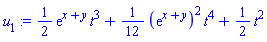 (1/2)*exp(x+y)*t^3+(1/12)*(exp(x+y))^2*t^4+(1/2)*t^2