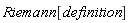 Riemann[definition]