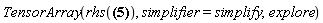 TensorArray(rhs(R[alpha, beta, mu, nu] = G[alpha, lambda]*((1/2)*Physics[d_][mu](G[`~lambda`, `~sigma`], [X])*(Physics[d_][nu](G[beta, sigma], [X])+Physics[d_][beta](G[nu, sigma], [X])-Physics[d_][sigma](G[beta, nu], [X]))+(1/2)*G[`~lambda`, `~sigma`]*(Physics[d_][mu](Physics[d_][nu](G[beta, sigma], [X]), [X])+Physics[d_][beta](Physics[d_][mu](G[nu, sigma], [X]), [X])-Physics[d_][mu](Physics[d_][sigma](G[beta, nu], [X]), [X]))-(1/2)*Physics[d_][nu](G[`~kappa`, `~lambda`], [X])*(Physics[d_][mu](G[beta, kappa], [X])+Physics[d_][beta](G[kappa, mu], [X])-Physics[d_][kappa](G[beta, mu], [X]))-(1/2)*G[`~kappa`, `~lambda`]*(Physics[d_][mu](Physics[d_][nu](G[beta, kappa], [X]), [X])+Physics[d_][beta](Physics[d_][nu](G[kappa, mu], [X]), [X])-Physics[d_][kappa](Physics[d_][nu](G[beta, mu], [X]), [X]))+(1/4)*G[`~lambda`, `~tau`]*(Physics[d_][upsilon](G[mu, tau], [X])+Physics[d_][mu](G[tau, upsilon], [X])-Physics[d_][tau](G[mu, upsilon], [X]))*G[`~omega`, `~upsilon`]*(Physics[d_][nu](G[beta, omega], [X])+Physics[d_][beta](G[nu, omega], [X])-Physics[d_][omega](G[beta, nu], [X]))-(1/4)*G[`~chi`, `~lambda`]*(Physics[d_][upsilon](G[chi, nu], [X])+Physics[d_][nu](G[chi, upsilon], [X])-Physics[d_][chi](G[nu, upsilon], [X]))*G[`~psi`, `~upsilon`]*(Physics[d_][mu](G[beta, psi], [X])+Physics[d_][beta](G[mu, psi], [X])-Physics[d_][psi](G[beta, mu], [X])))), simplifier = simplify, explore)