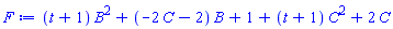 (t+1)*B^2+(-2*C-2)*B+1+(t+1)*C^2+2*C