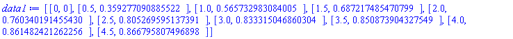 [[0, 0], [.5, HFloat(0.3592770908855222)], [1.0, HFloat(0.5657329830840051)], [1.5, HFloat(0.6872174854707988)], [2.0, HFloat(0.76034019145543)], [2.5, HFloat(0.8052695951373906)], [3.0, HFloat(0.8333150468603043)], [3.5, HFloat(0.8508739043275494)], [4.0, HFloat(0.8614824212622565)], [4.5, HFloat(0.8667958074968981)]]