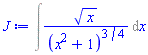Int(x^(1/2)/(x^2+1)^(3/4), x)