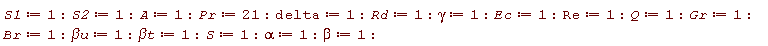 S1 := 1; S2 := 1; A := 1; Pr := 21; delta := 1; Rd := 1; gamma := 1; Ec := 1; Re := 1; Q := 1; Gr := 1; Br := 1; `&beta;u` := 1; `&beta;t` := 1; S := 1; alpha := 1; beta := 1