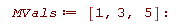 MVals := [1, 3, 5]