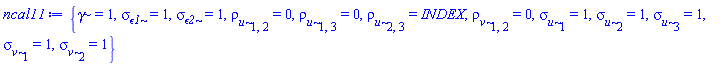 {gamma = 1, sigma__epsilon1 = 1, sigma__epsilon2 = 1, rho__u[1, 2] = 0, rho__u[1, 3] = 0, rho__u[2, 3] = INDEX, rho__v[1, 2] = 0, sigma__u[1] = 1, sigma__u[2] = 1, sigma__u[3] = 1, sigma__v[1] = 1, sigma__v[2] = 1}