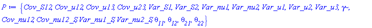 {Cov_S12, Cov_u12, Cov_u13, Cov_u23, Var_S1, Var_S2, Var_nu1, Var_nu2, Var_u1, Var_u2, Var_u3, gamma, Cov_nu12, Cov_nu12_S, Var_nu1_S, Var_nu2_S, theta__11, theta__12, theta__21, theta__22}